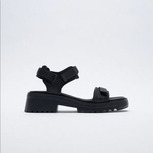 NWT. Zara Black Zara Sandals. Size 6.